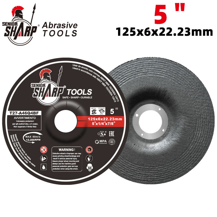 125*6*22 mm Abrasivos Ruedas de rectificación de metales para acero utilizadas para rectificadores de ángulos